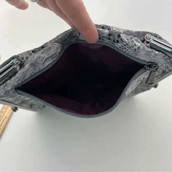 Hobo Leather Lauren Clutch Wallet Enchanted Floral Silver